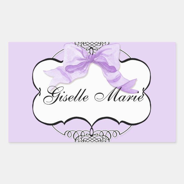 Sticker Rectangulaire Sceau à Baby shower de fille (Devant)