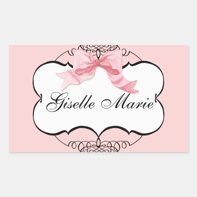 Sticker Rectangulaire Sceau à Baby shower de fille (Devant)