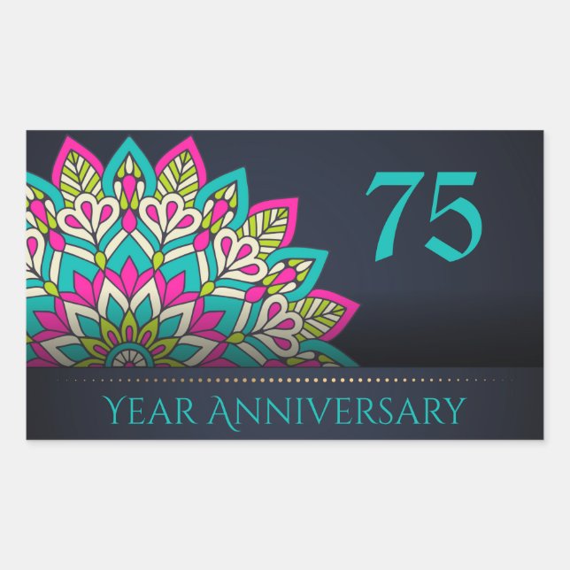 Sticker Rectangulaire Sceau d'enveloppe du 75 ans (Devant)
