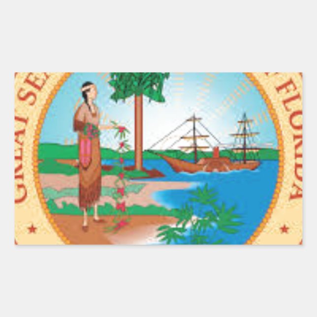 Sticker Rectangulaire Sceau d'état FLORIDA (Devant)