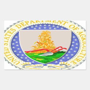 Sticker Rectangulaire Sceau Du Département Américain De L'Agriculture