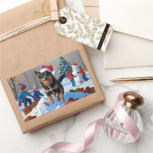 Sticker Rectangulaire Scène belge de Noël de Malinoi