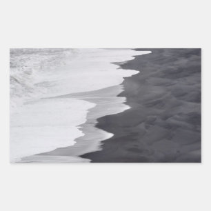 Sticker Rectangulaire Scène de plage en noir et blanc