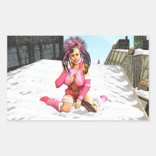 Sticker Rectangulaire Sci Fi Snow Punk