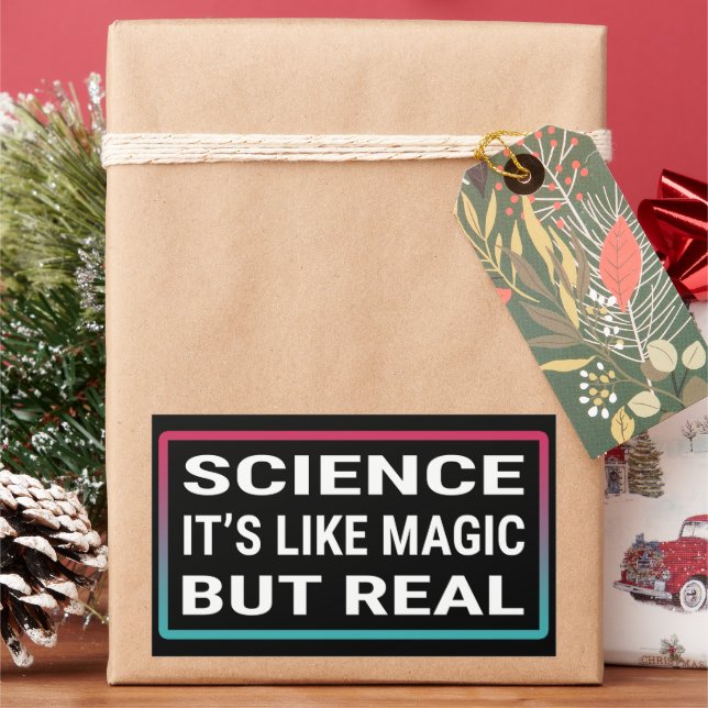 Sticker Rectangulaire Science c'est comme de la magie mais vrai (vacances)
