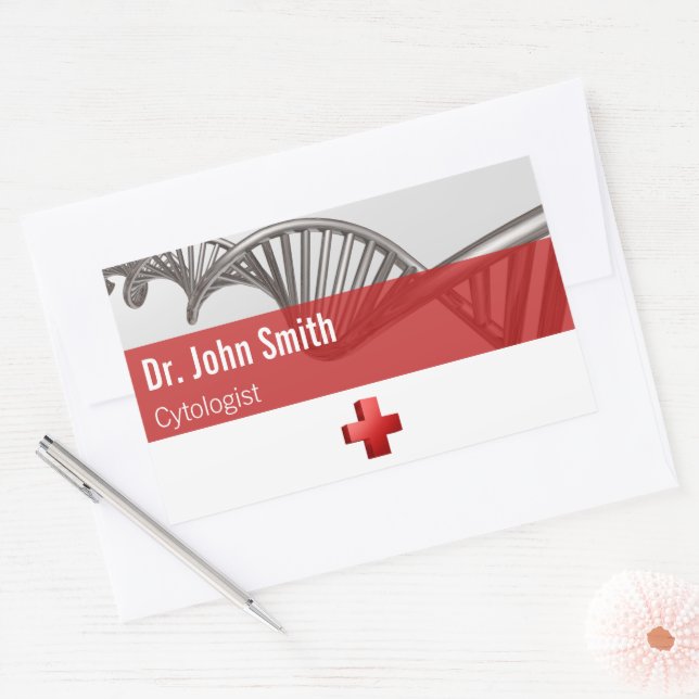 Sticker Rectangulaire Science Médicale professionnelle ADN Strand Cross (Enveloppe)