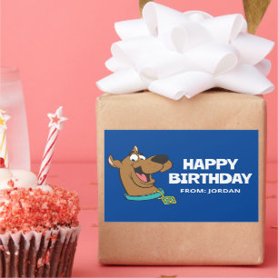 Sticker Rectangulaire Scooby-Doo Joyeux Visage Joyeux anniversaire