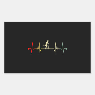 Sticker Rectangulaire Scooter Kick Scooter électrique Heartbeat Retro