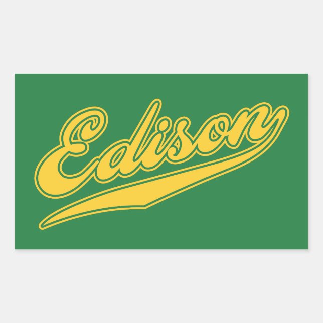 Sticker Rectangulaire Script Edison (Devant)