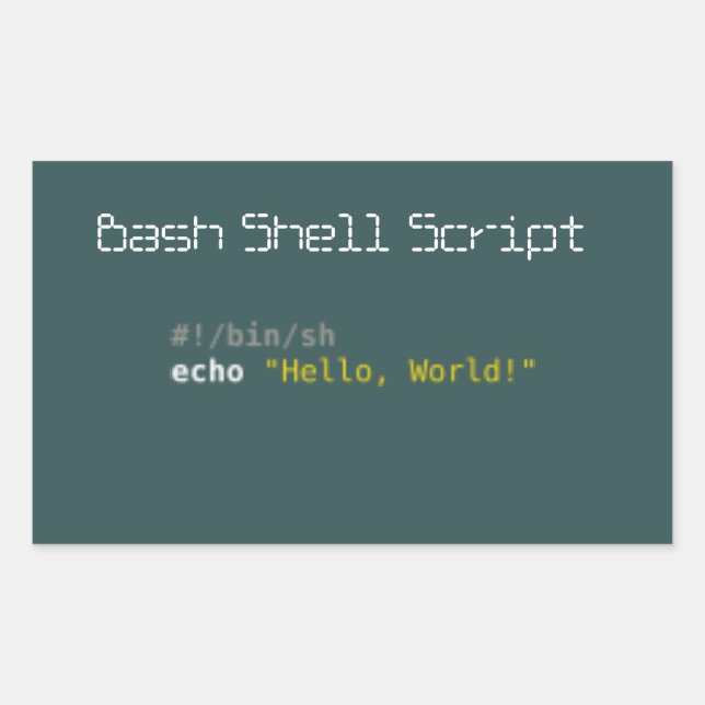 Sticker Rectangulaire Script Shell de base du monde Hello (Devant)