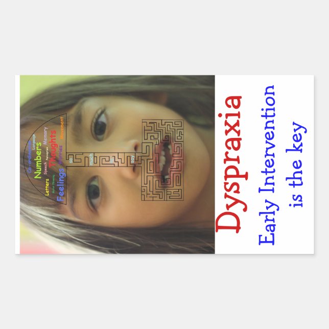 Sticker Rectangulaire Sensibilisation à la dyspraxie (Devant)