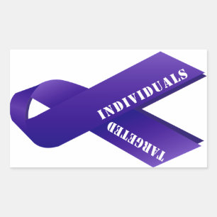 Sticker Rectangulaire Sensibilisation des personnes ciblées Ruban d'Indi