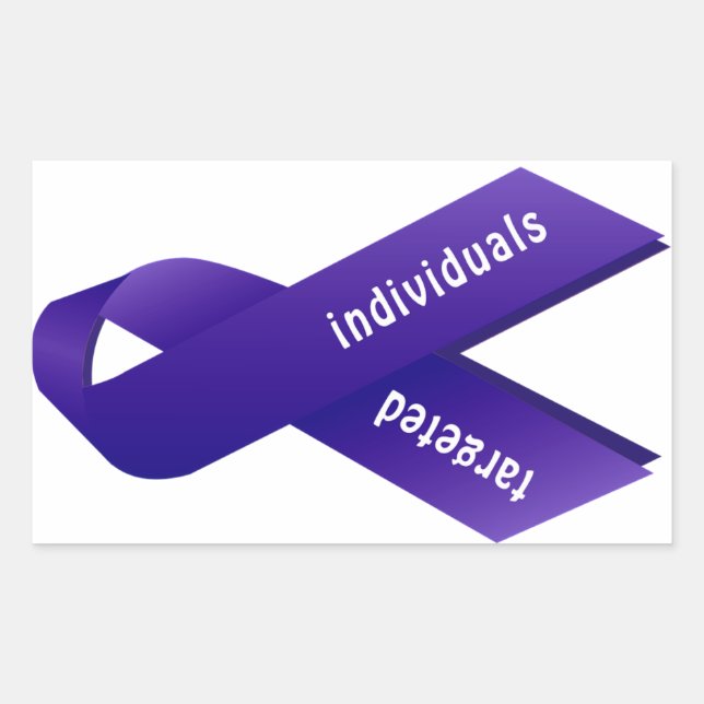 Sticker Rectangulaire Sensibilisation des personnes ciblées Ruban d'Indi (Devant)