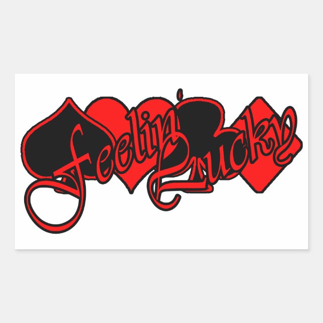 Sticker Rectangulaire Sentez-vous chanceux (Devant)