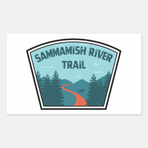 Sticker Rectangulaire Sentier de la rivière Sammamish Washington