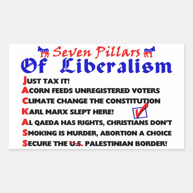Sticker Rectangulaire Sept Piliers Du Libéralisme (Devant)