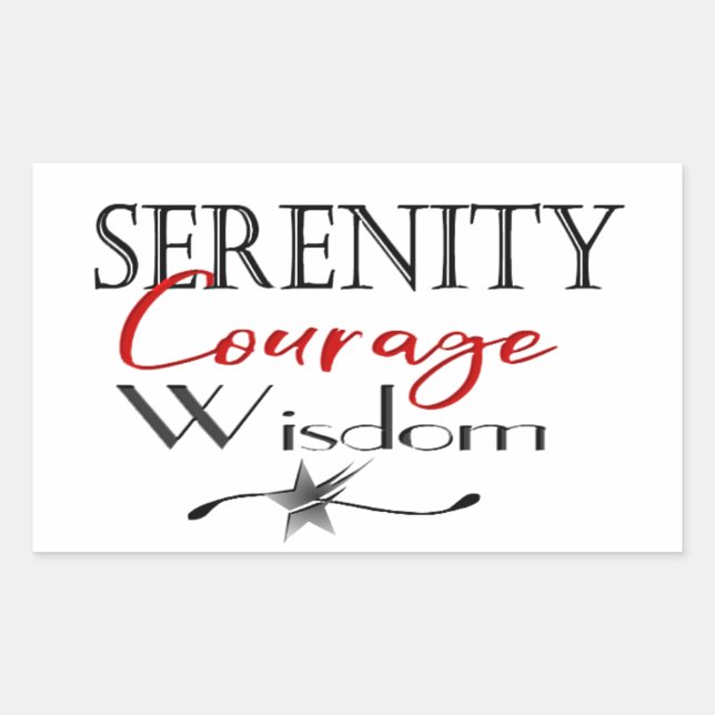 Sticker Rectangulaire Sérénité Courage sagesse (Devant)