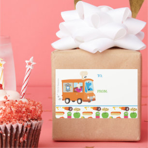 Sticker Rectangulaire Sesame Street Cookie Monster Foodie Camion