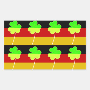 Sticker Rectangulaire Shamrock du drapeau irlandais allemand Clover St P