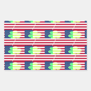 Sticker Rectangulaire Shamrock du drapeau irlandais américain Clover St.