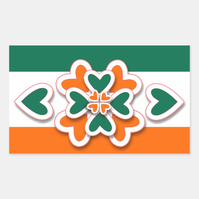 Sticker Rectangulaire Shamrock et plus (Devant)