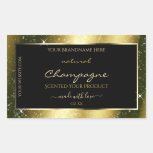 Sticker Rectangulaire Shimmery Gold Sparkle Parties scintillant cadre Ét