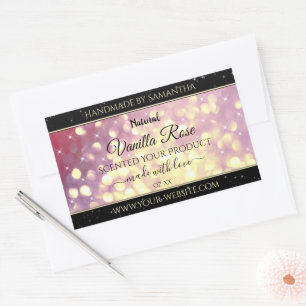 Sticker Rectangulaire Shimmery Purple Gold Parties scintillant Sparkle É