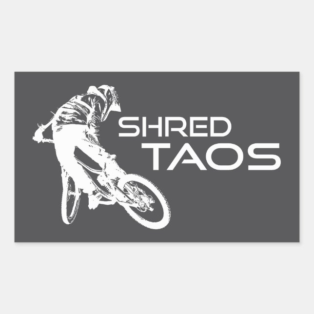 Sticker Rectangulaire Shred Taos New Mexico Mountain Biking (Devant)