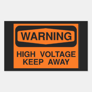 Sticker Rectangulaire signal haute tension