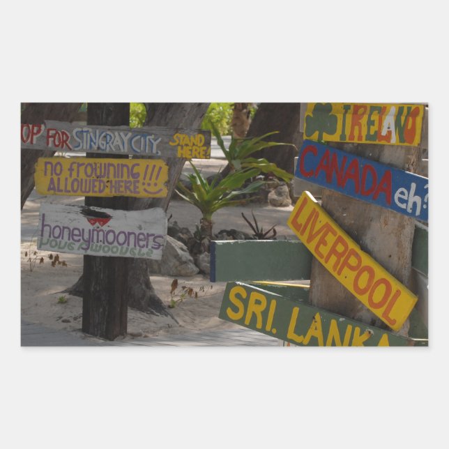 Sticker Rectangulaire Signal Point Rum Grand Cayman (Devant)