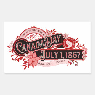 Sticker Rectangulaire Signalisation Vintage de la fête du Canada