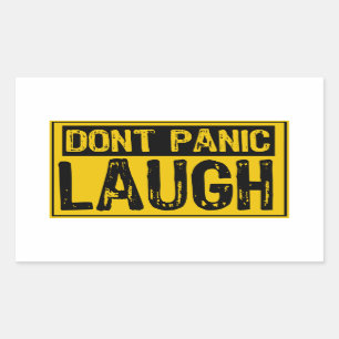 Sticker Rectangulaire Signe de ne pas paniquer - rire jaune/noir