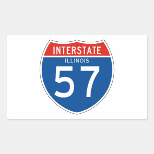 Sticker Rectangulaire Signe d'un état à un autre 57 - l'Illinois