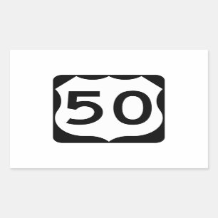 Sticker Rectangulaire SIGNE US Route 50