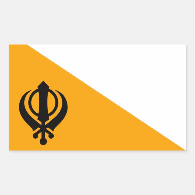 Sticker Rectangulaire Sikhisme sikh du Pendjab Nishan Sahib (Devant)
