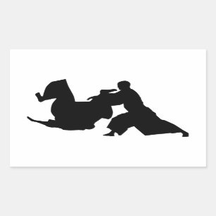 Sticker Rectangulaire Silhouette d'Aikido