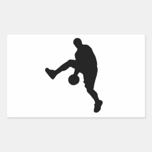 Sticker Rectangulaire Silhouette du joueur de basket