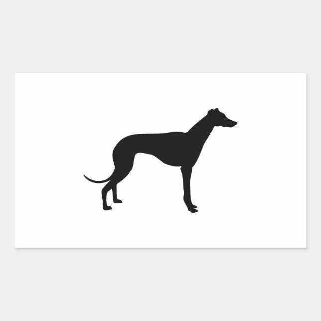 Sticker Rectangulaire Silhouette Greyhound (Devant)