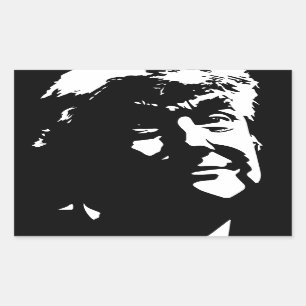 Sticker Rectangulaire Silhouette Trumphead de Donald Trump
