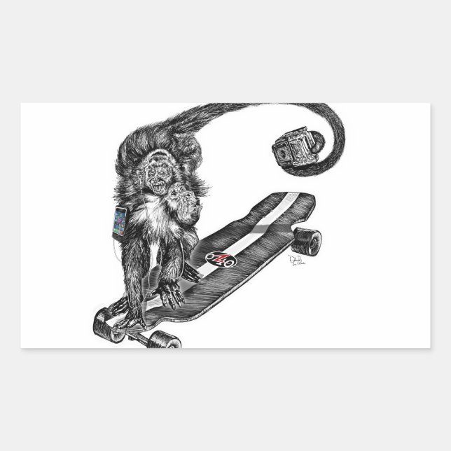 Sticker Rectangulaire Simian Selfie Art (Devant)