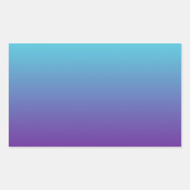Sticker Rectangulaire Simple dégradé Arrière - plan Turquoise Bleu pourp (Devant)