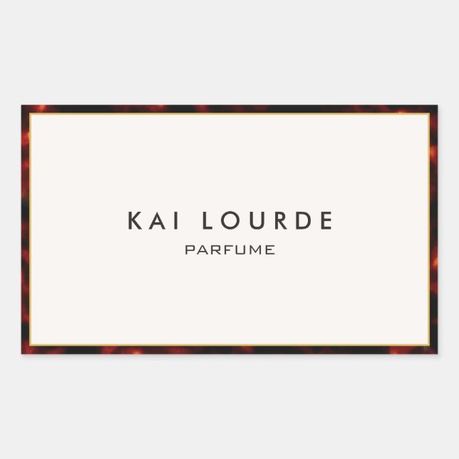 Sticker Rectangulaire Simple élégant Tortoiseshell Bordure rectangulaire (Devant)