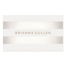 Simple et élégant FAUX Argent et blanc rayé