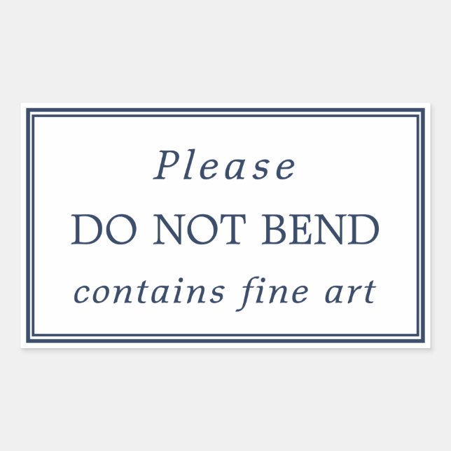Sticker Rectangulaire Simple Marine Bleu Blanc ne se plier pas (Devant)