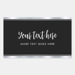 Sticker Rectangulaire Simple Modèle Faux Argent Personnalisé manuscrit