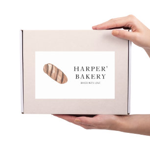Sticker Rectangulaire Simple moderne boulangerie fraîche Éco logo profes