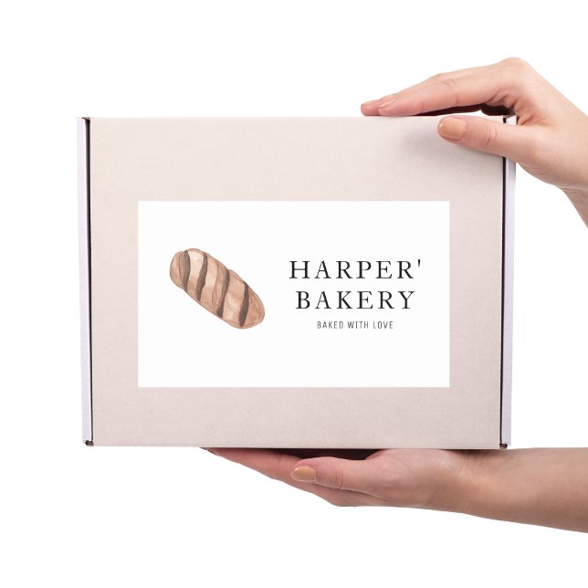 Sticker Rectangulaire Simple moderne boulangerie fraîche Éco logo profes (Créateur téléchargé)