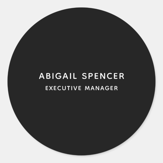 Sticker Rectangulaire Simple Noir Blanc Professionnel (Devant)