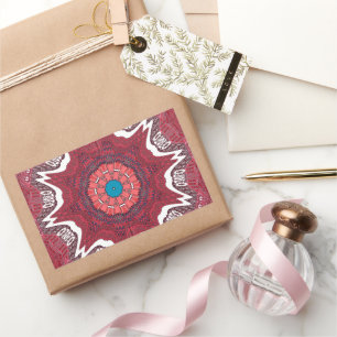 Sticker Rectangulaire Sindhi Ethnic Tribal Motif Art