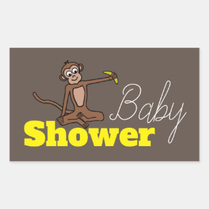 Sticker Rectangulaire Singe, Baby shower